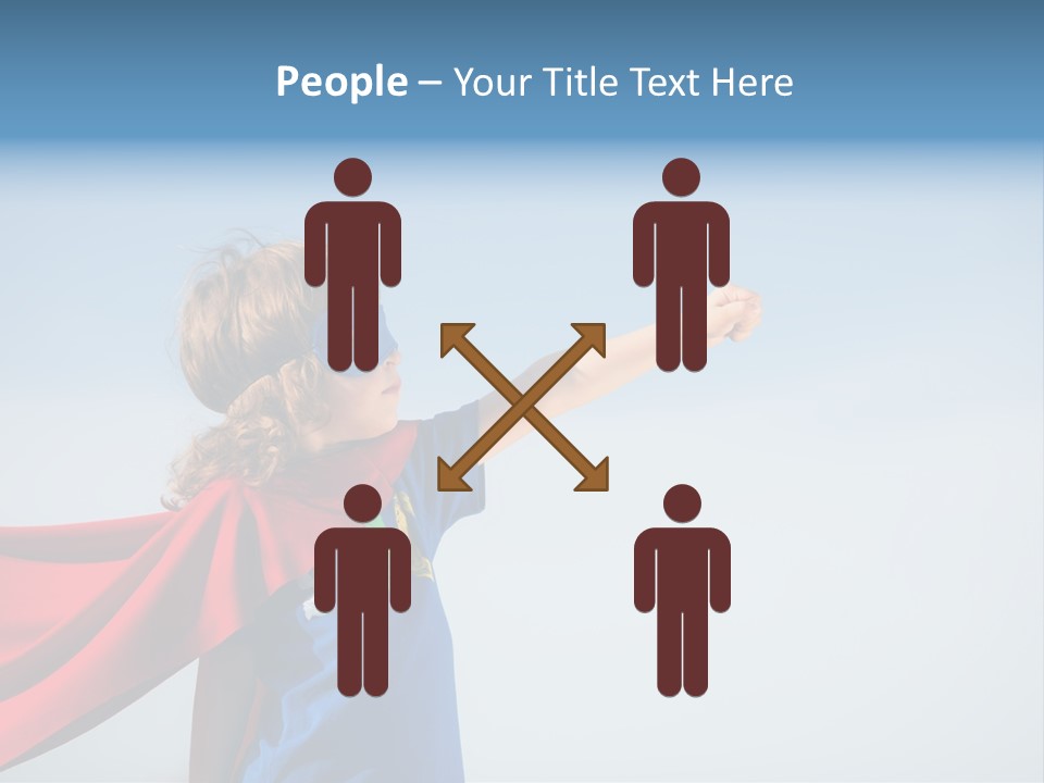 A Young Boy Dressed As A Super Hero PowerPoint Template