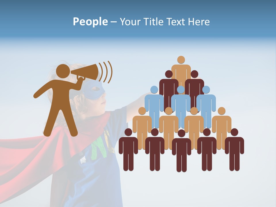 A Young Boy Dressed As A Super Hero PowerPoint Template