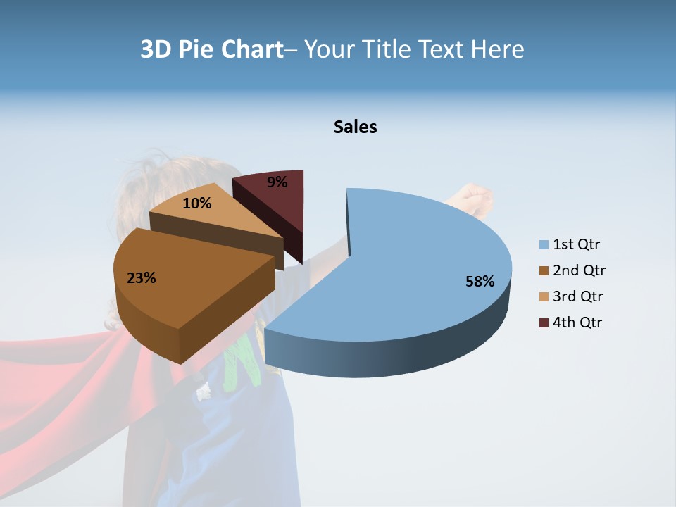 A Young Boy Dressed As A Super Hero PowerPoint Template