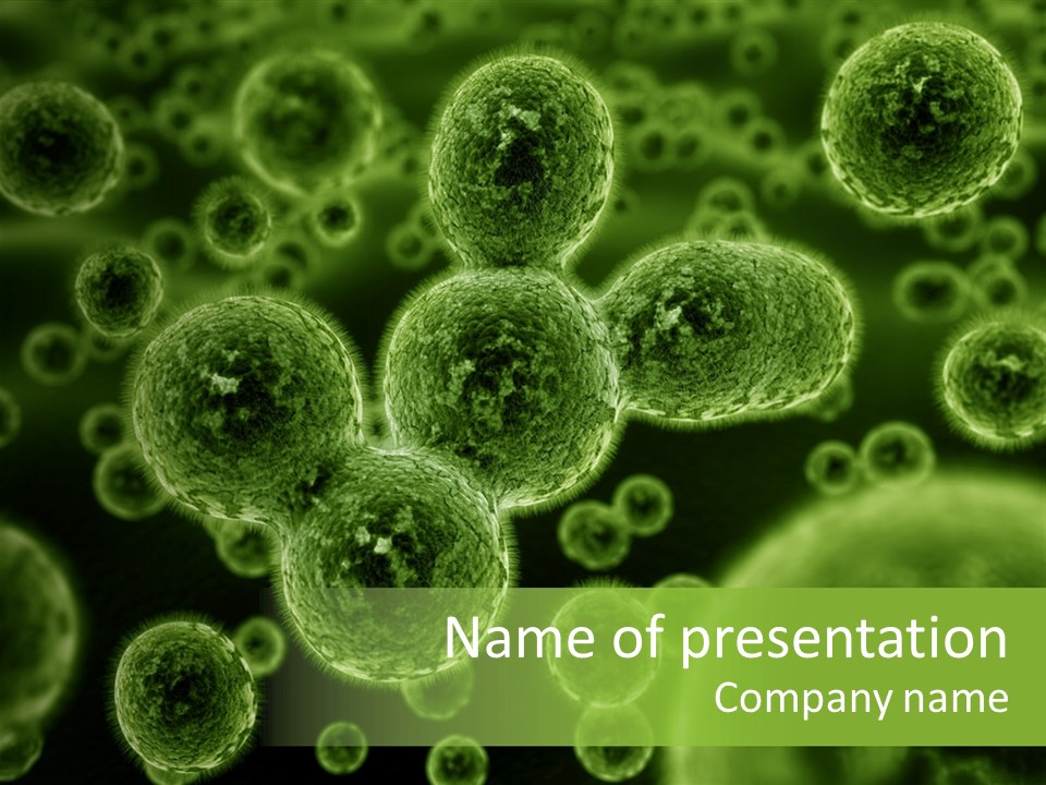 A Group Of Green Cells Powerpoint Template PowerPoint Template