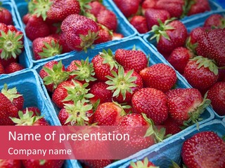 Green Summer Strawberry PowerPoint Template