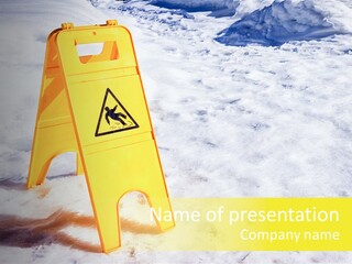 Caution Winter Horizontal PowerPoint Template