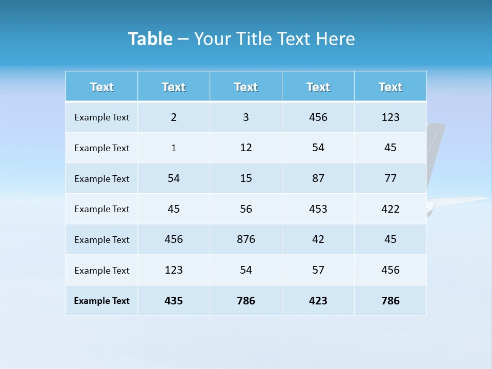 Flight Transport Class PowerPoint Template