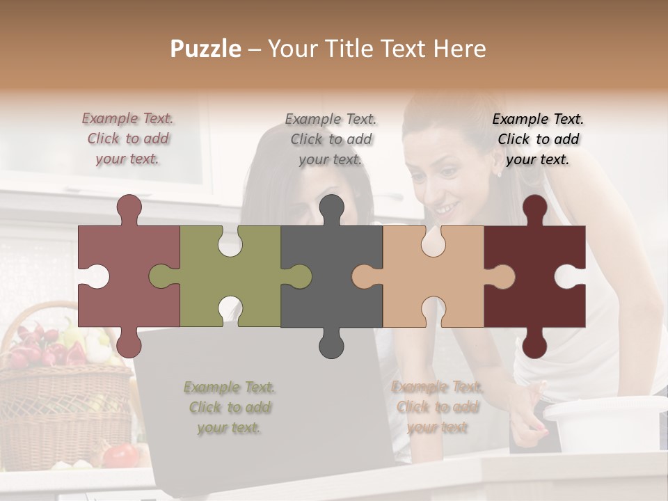 Domestic Kitchen Fresh Food Laughing PowerPoint Template