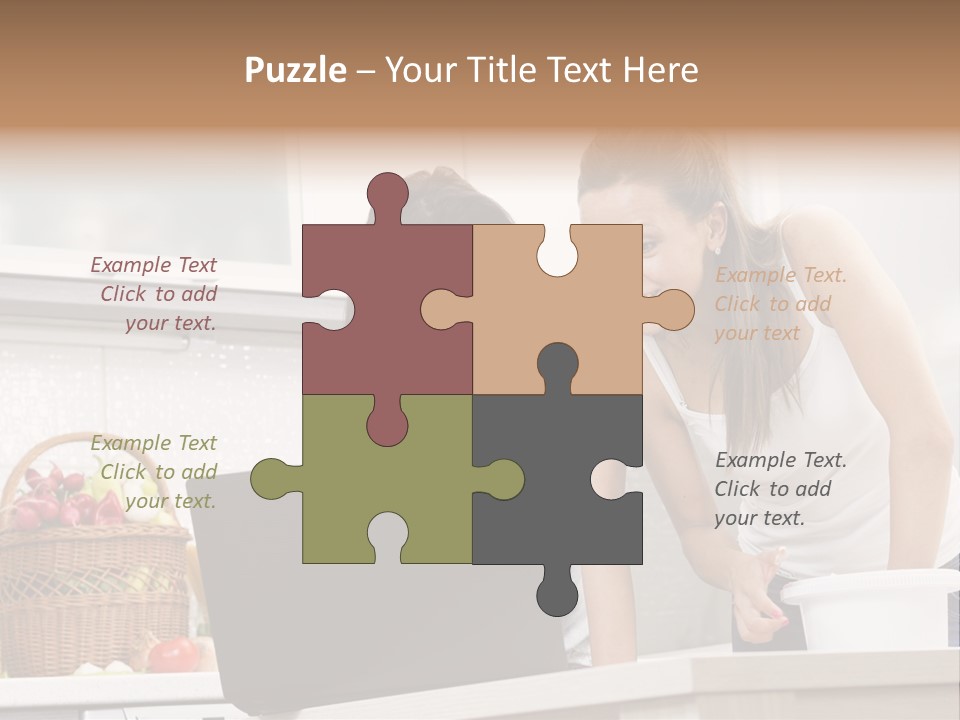 Domestic Kitchen Fresh Food Laughing PowerPoint Template