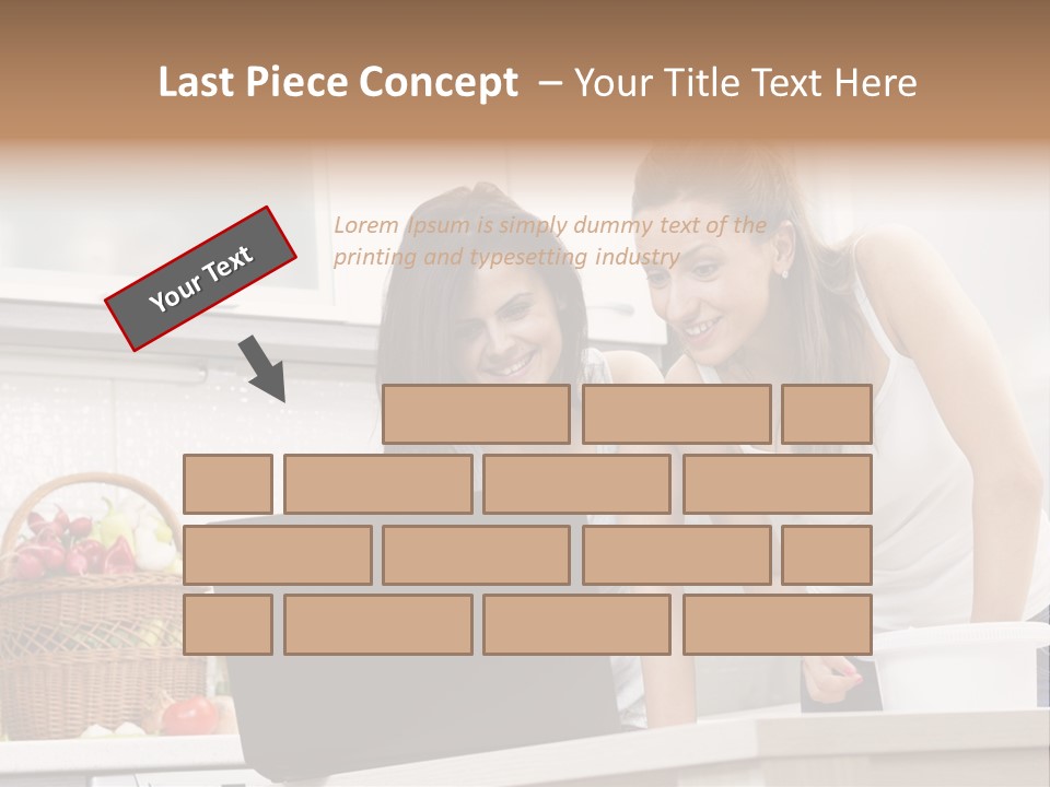 Domestic Kitchen Fresh Food Laughing PowerPoint Template