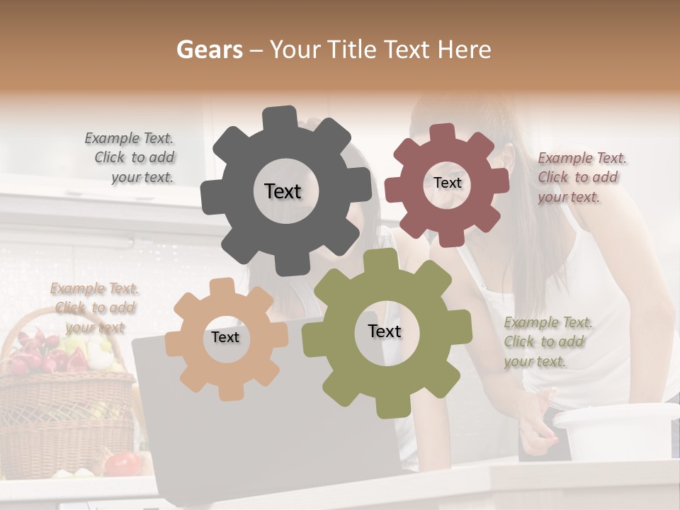 Domestic Kitchen Fresh Food Laughing PowerPoint Template