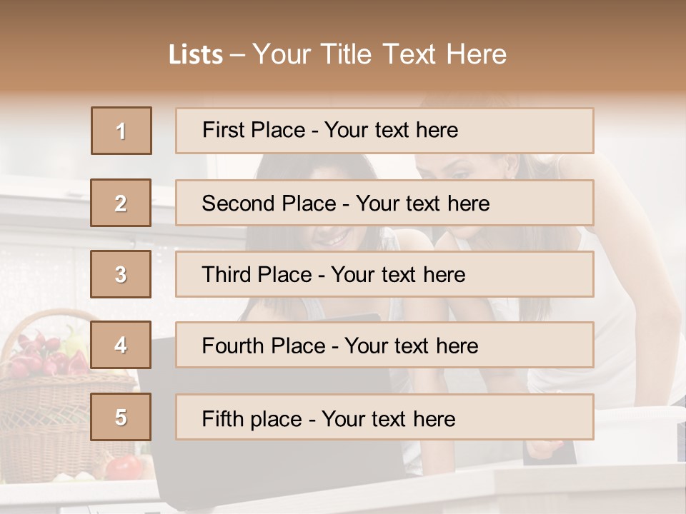 Domestic Kitchen Fresh Food Laughing PowerPoint Template