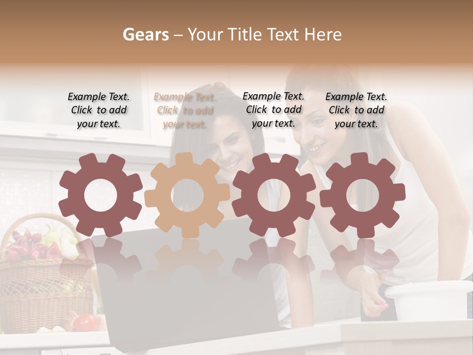 Domestic Kitchen Fresh Food Laughing PowerPoint Template