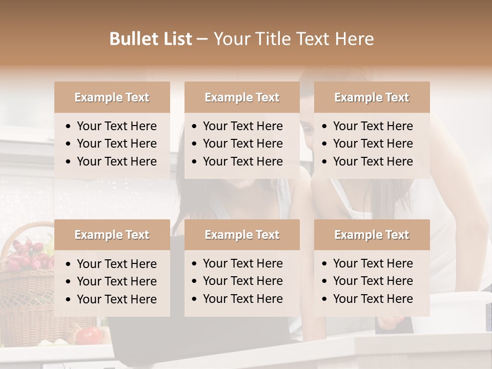 Domestic Kitchen Fresh Food Laughing PowerPoint Template