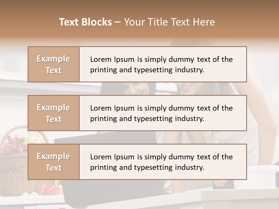 Domestic Kitchen Fresh Food Laughing PowerPoint Template