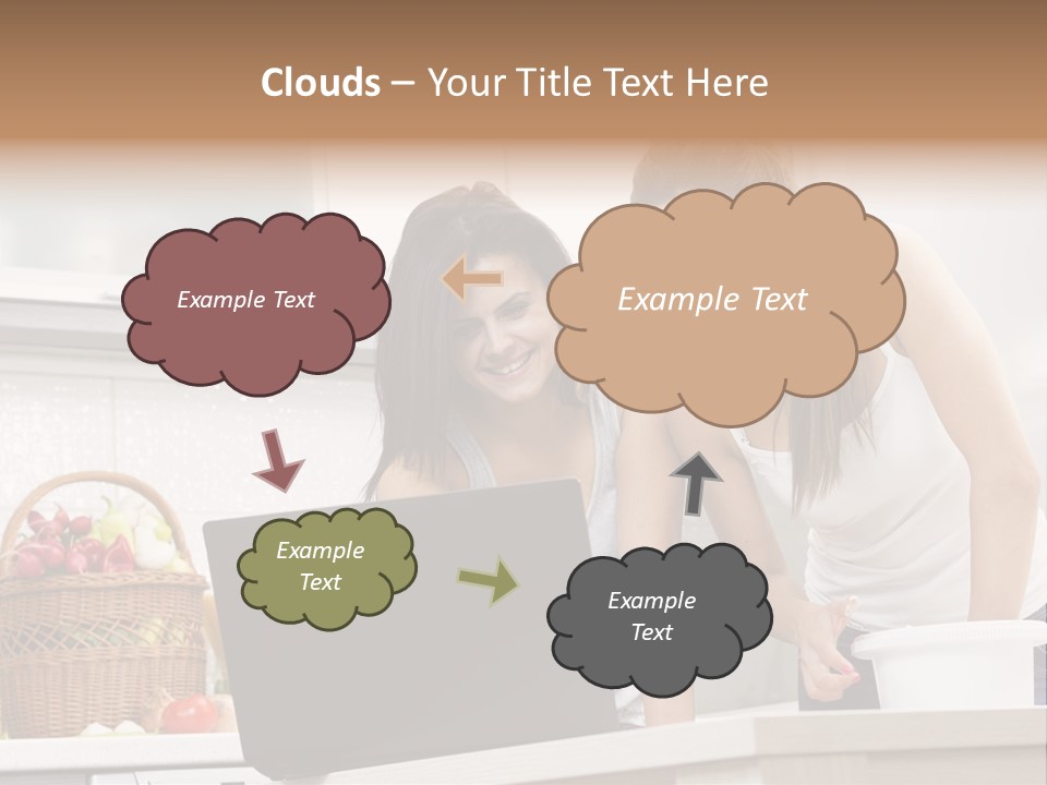 Domestic Kitchen Fresh Food Laughing PowerPoint Template