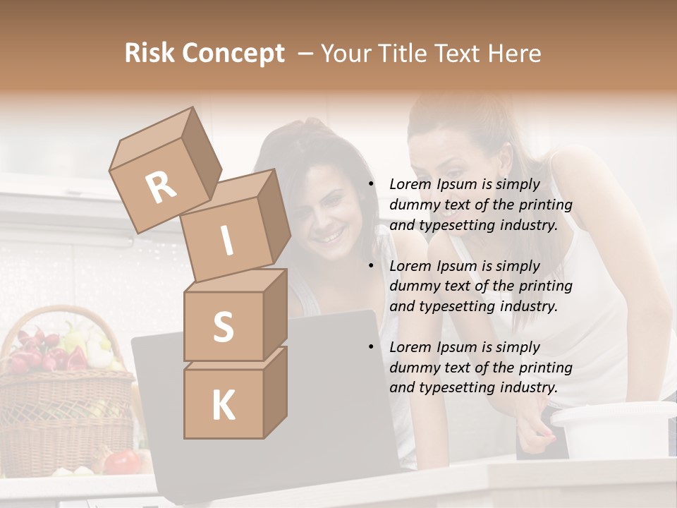 Domestic Kitchen Fresh Food Laughing PowerPoint Template