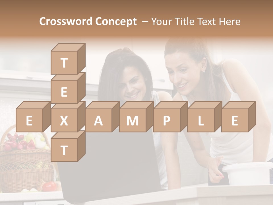 Domestic Kitchen Fresh Food Laughing PowerPoint Template