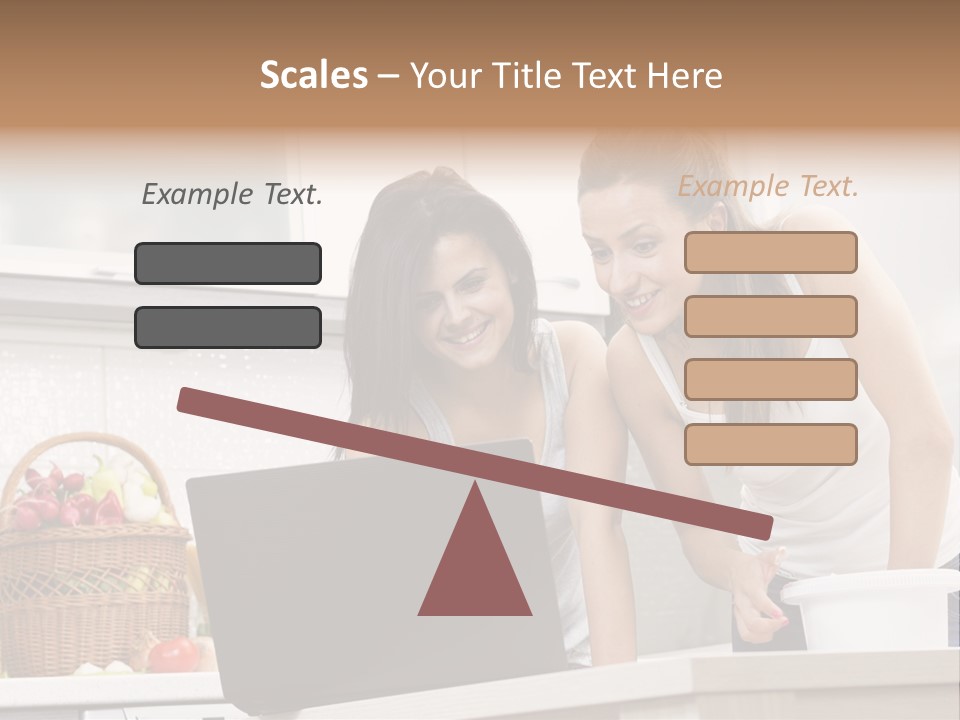 Domestic Kitchen Fresh Food Laughing PowerPoint Template