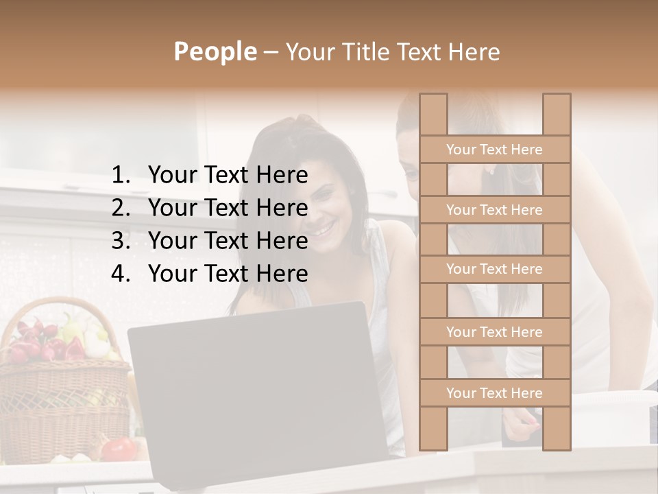 Domestic Kitchen Fresh Food Laughing PowerPoint Template