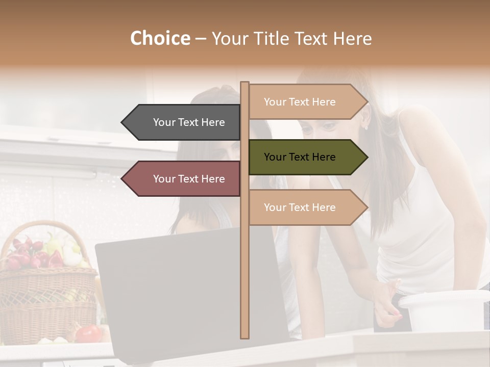 Domestic Kitchen Fresh Food Laughing PowerPoint Template