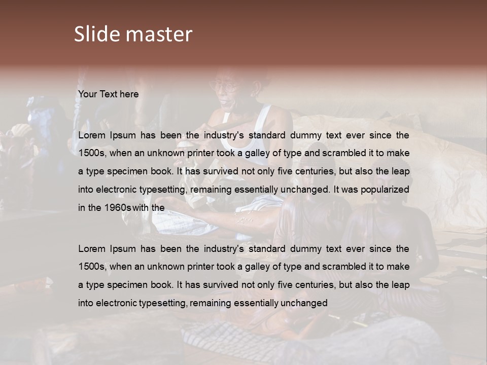 Handicraft Decoration Wood Engraving PowerPoint Template