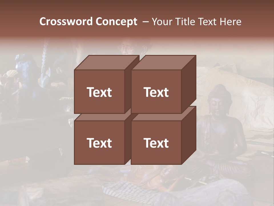 Handicraft Decoration Wood Engraving PowerPoint Template