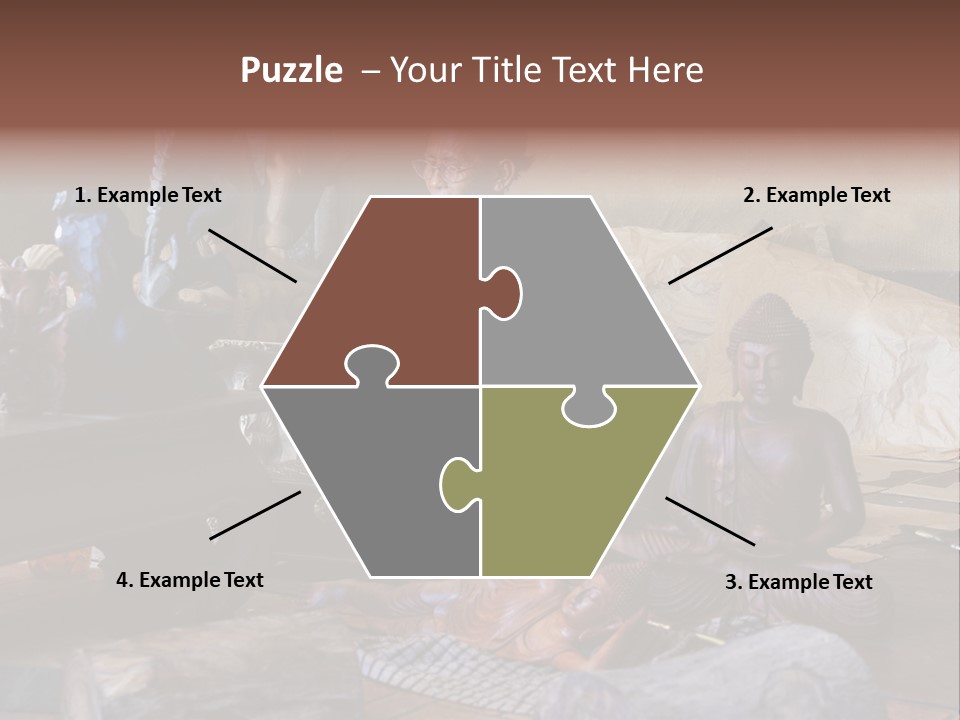 Handicraft Decoration Wood Engraving PowerPoint Template