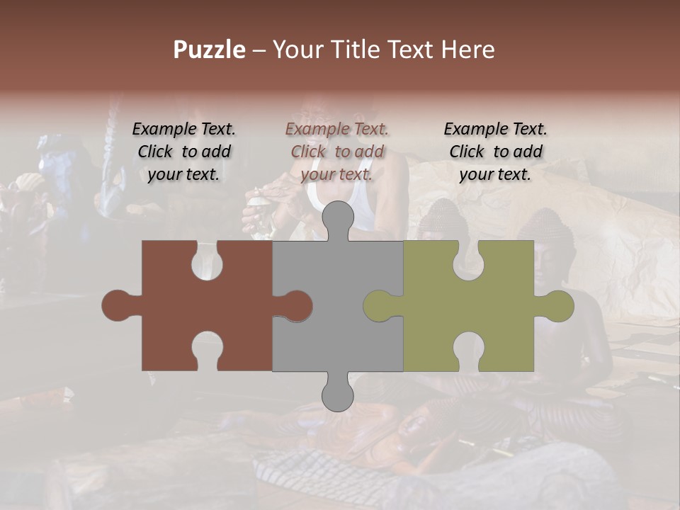 Handicraft Decoration Wood Engraving PowerPoint Template