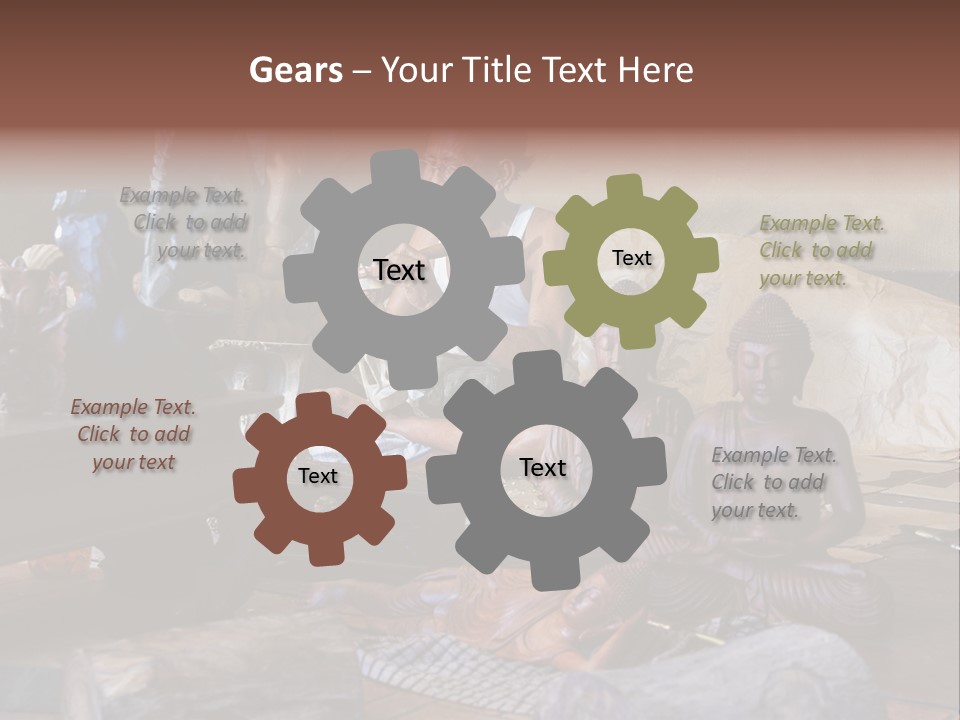 Handicraft Decoration Wood Engraving PowerPoint Template