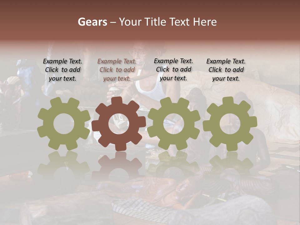 Handicraft Decoration Wood Engraving PowerPoint Template