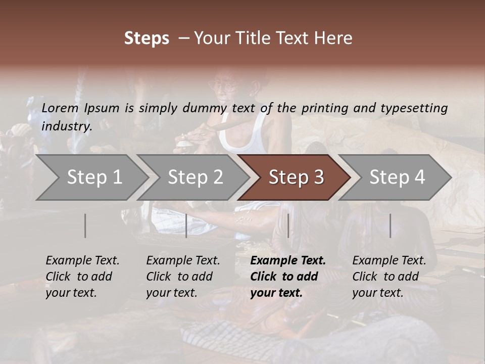 Handicraft Decoration Wood Engraving PowerPoint Template