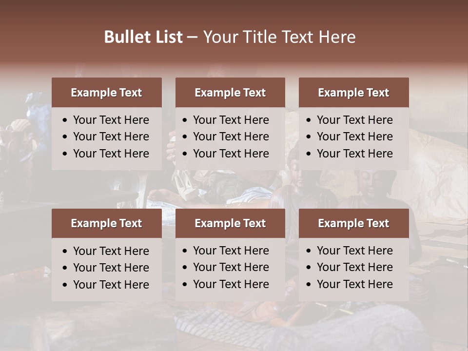 Handicraft Decoration Wood Engraving PowerPoint Template