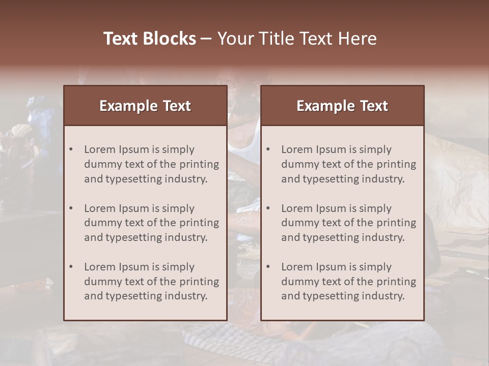 Handicraft Decoration Wood Engraving PowerPoint Template