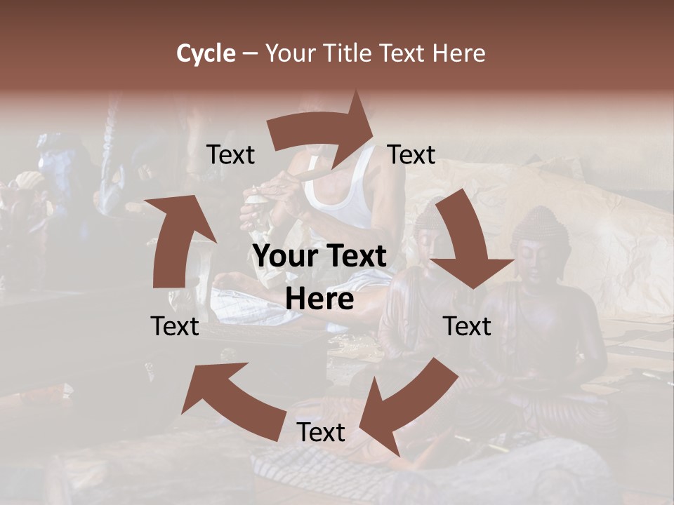 Handicraft Decoration Wood Engraving PowerPoint Template