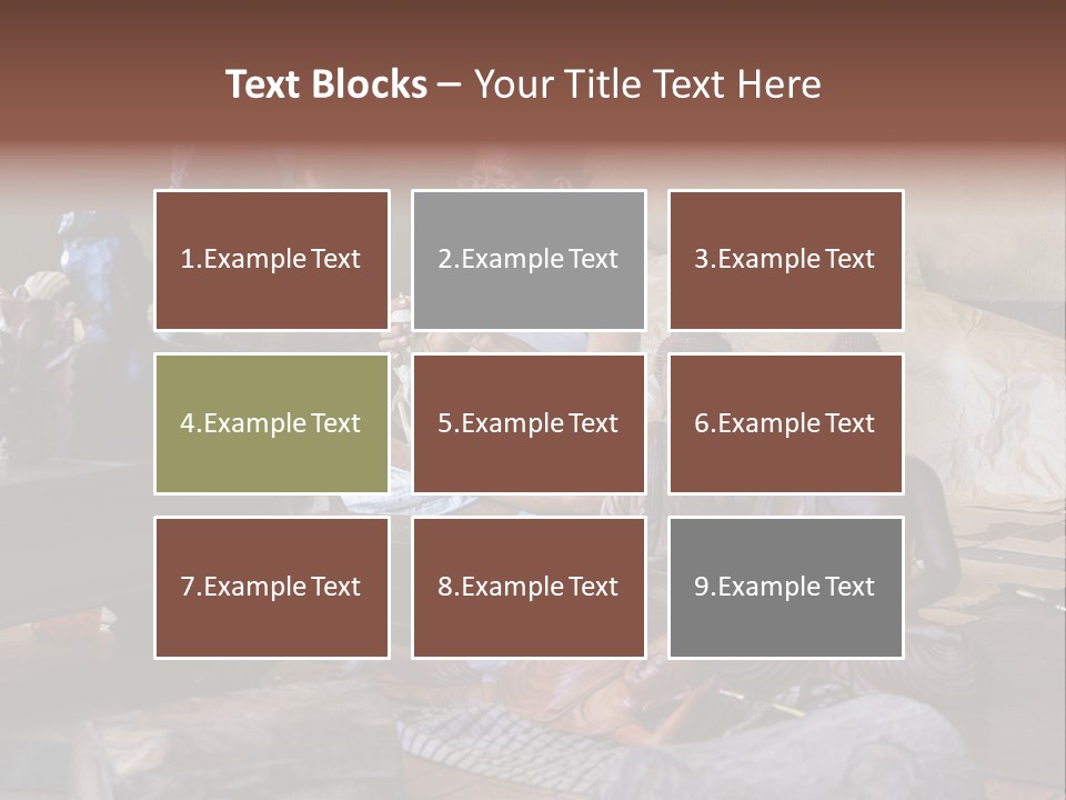 Handicraft Decoration Wood Engraving PowerPoint Template