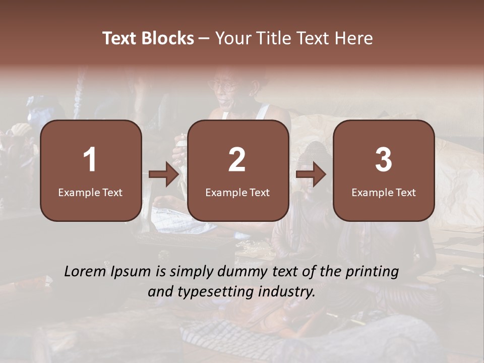 Handicraft Decoration Wood Engraving PowerPoint Template