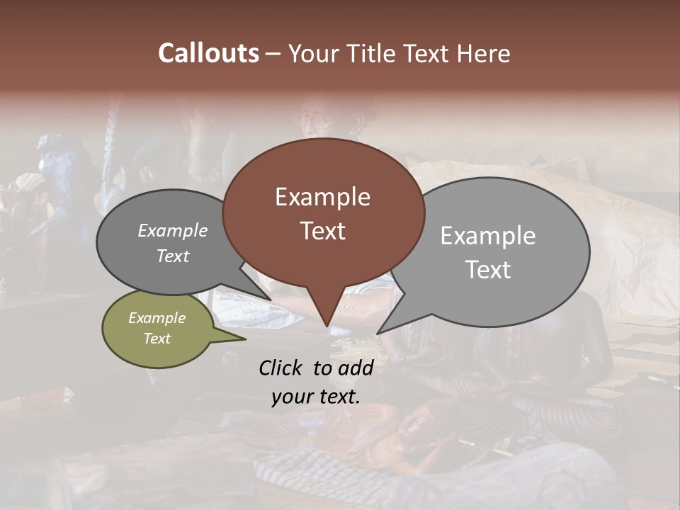 Handicraft Decoration Wood Engraving PowerPoint Template