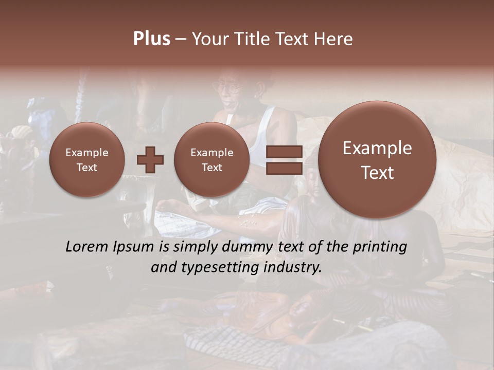 Handicraft Decoration Wood Engraving PowerPoint Template