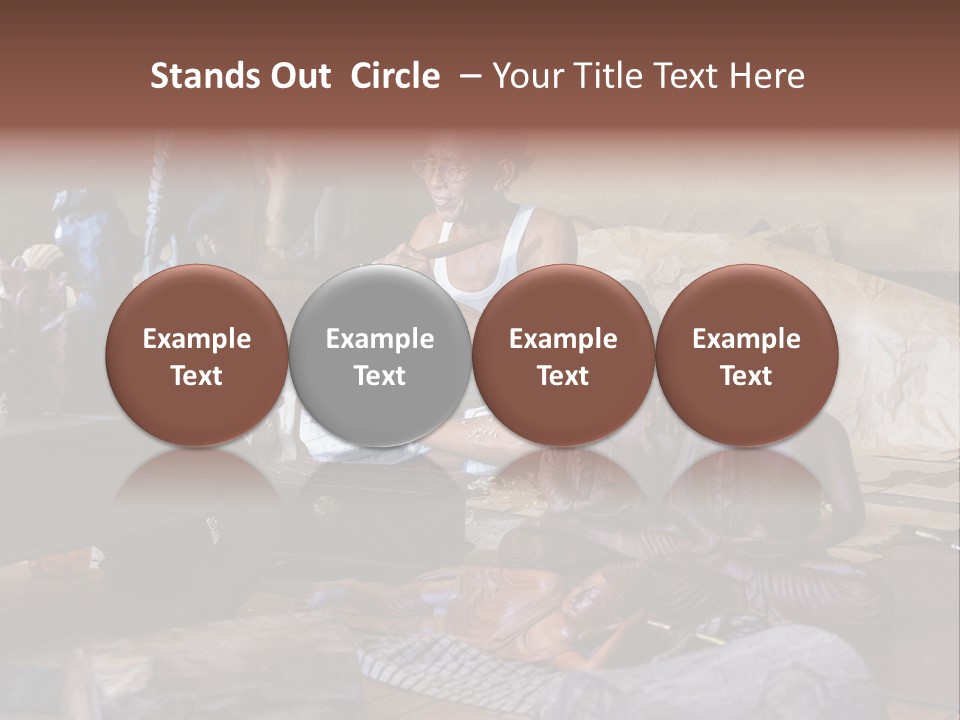 Handicraft Decoration Wood Engraving PowerPoint Template