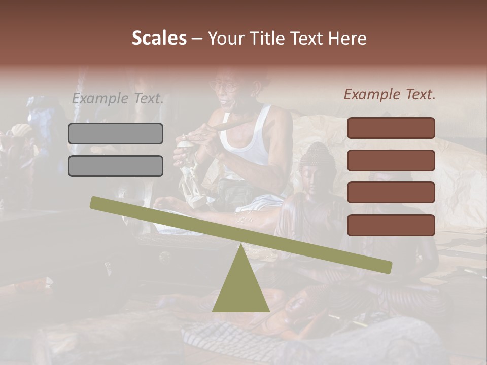 Handicraft Decoration Wood Engraving PowerPoint Template