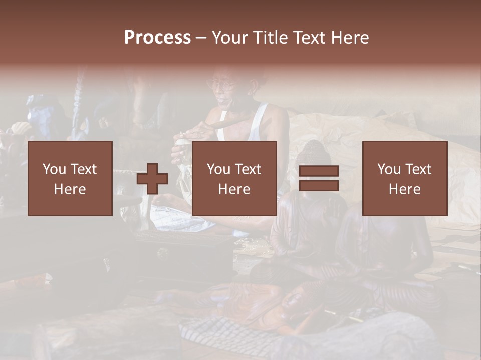 Handicraft Decoration Wood Engraving PowerPoint Template