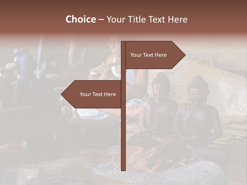 Handicraft Decoration Wood Engraving PowerPoint Template