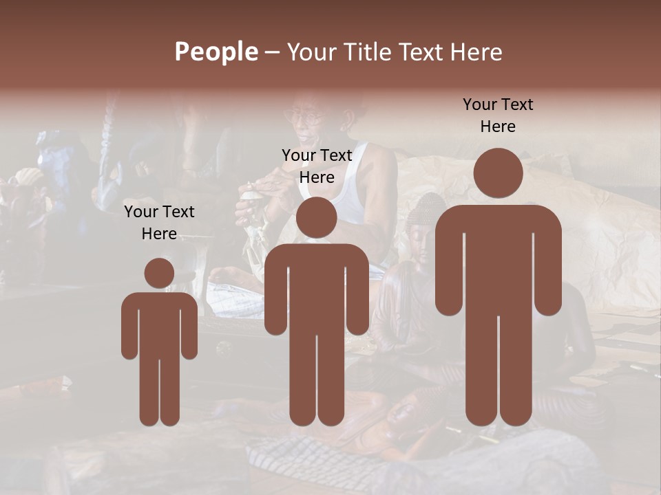 Handicraft Decoration Wood Engraving PowerPoint Template