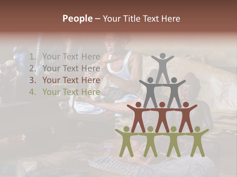 Handicraft Decoration Wood Engraving PowerPoint Template