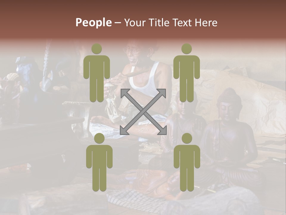 Handicraft Decoration Wood Engraving PowerPoint Template