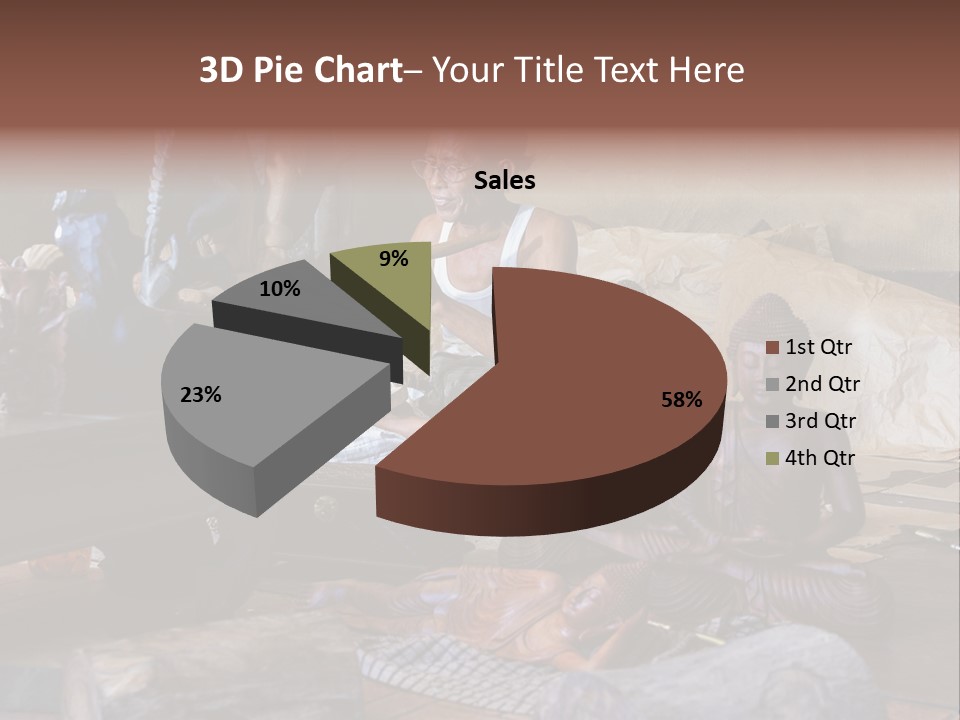 Handicraft Decoration Wood Engraving PowerPoint Template