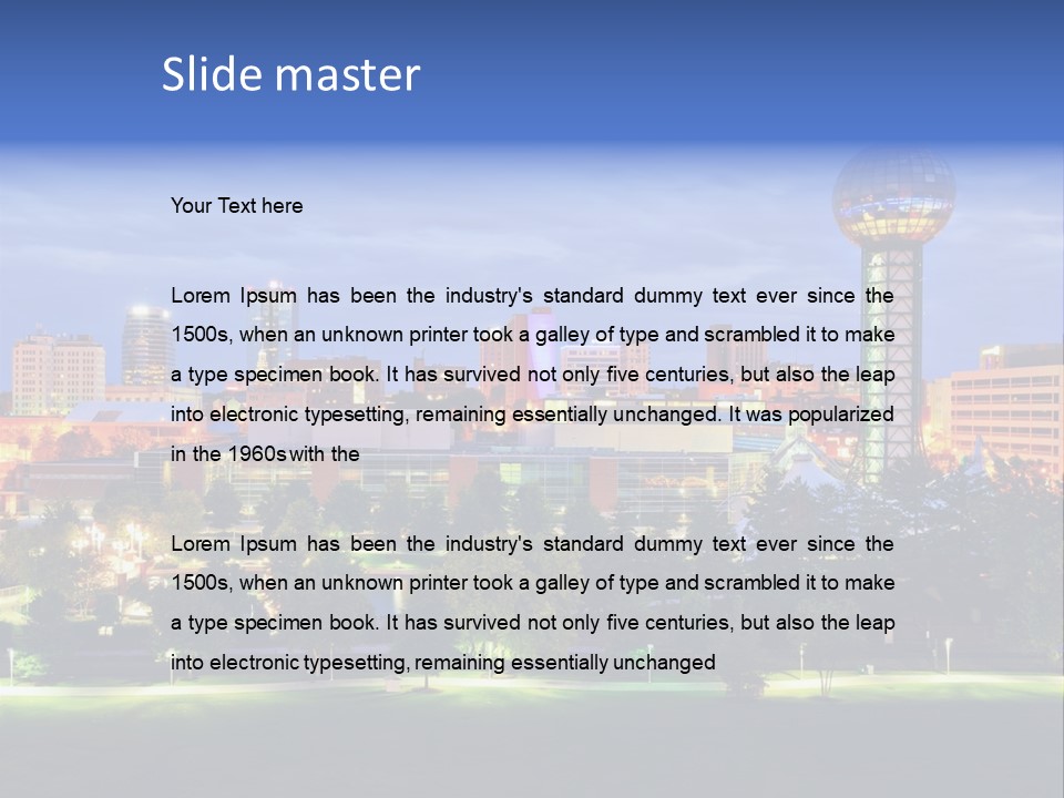 Sun Sphere Daytime Office Buildings PowerPoint Template