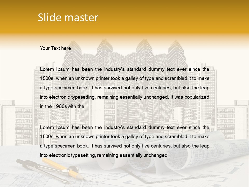 Draw Writing Instrument Estate PowerPoint Template