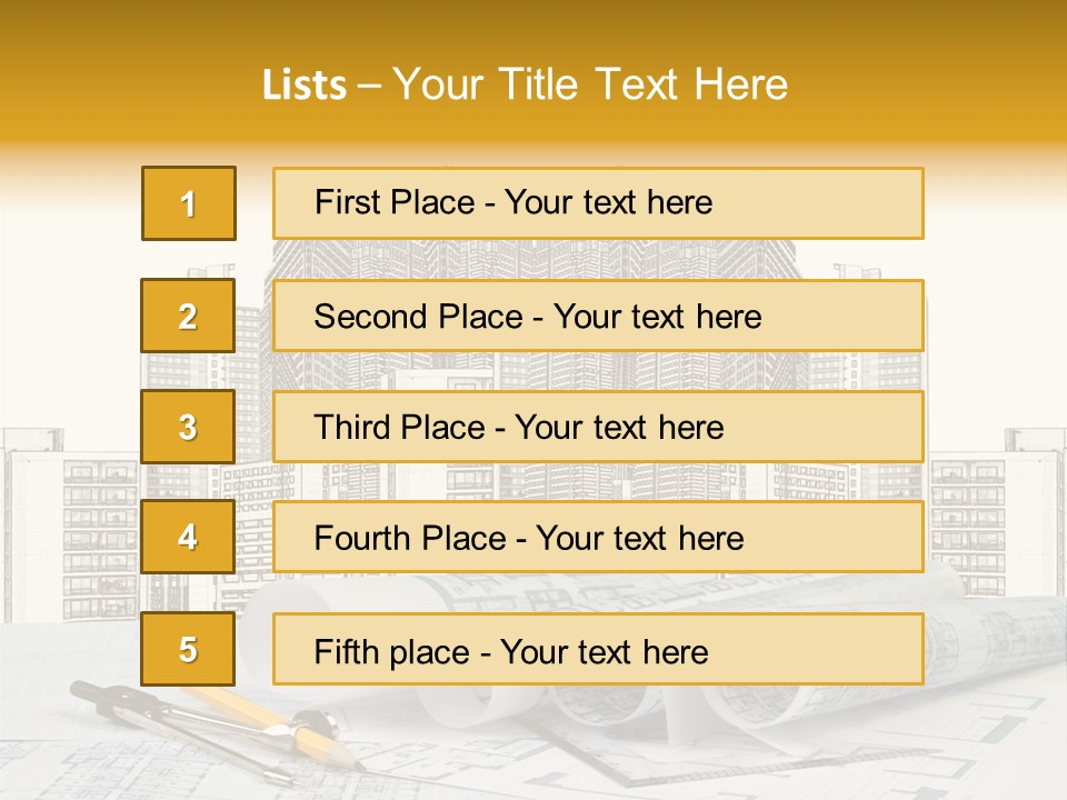 Draw Writing Instrument Estate PowerPoint Template