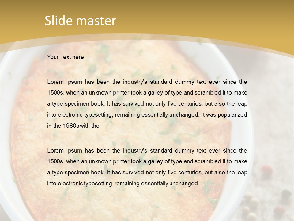 A Dish Of Food On A Table With Tomatoes And Parsley PowerPoint Template