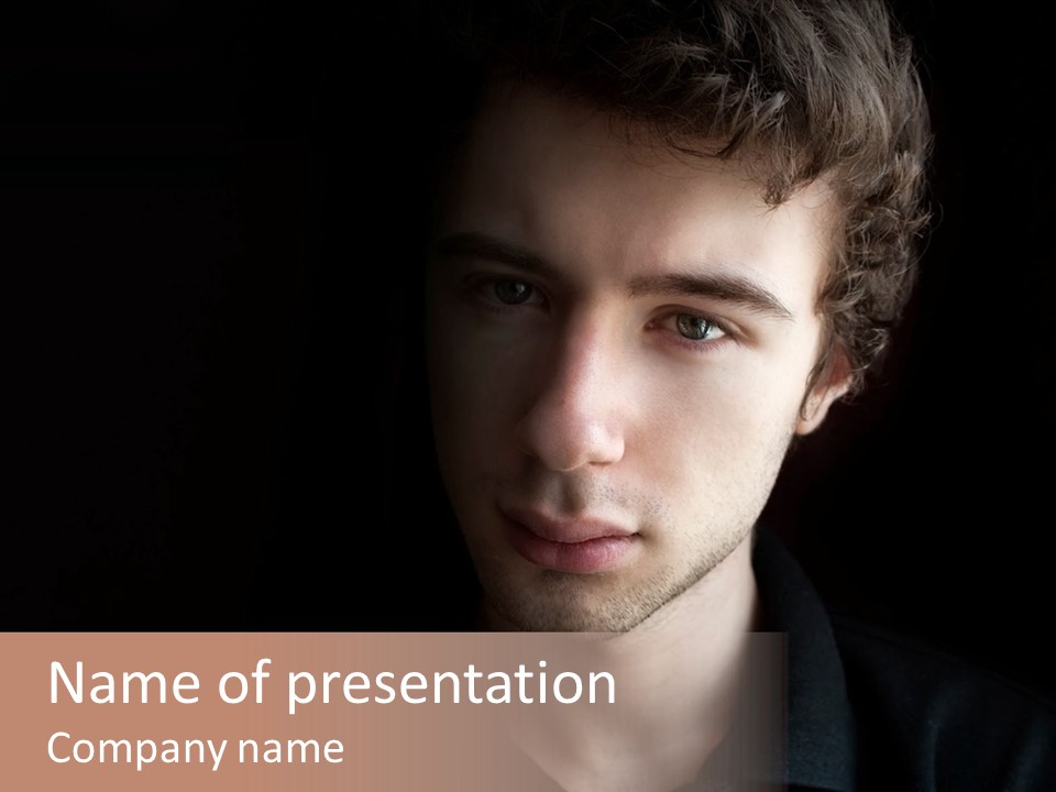 Alone Looking Sadly Boy PowerPoint Template