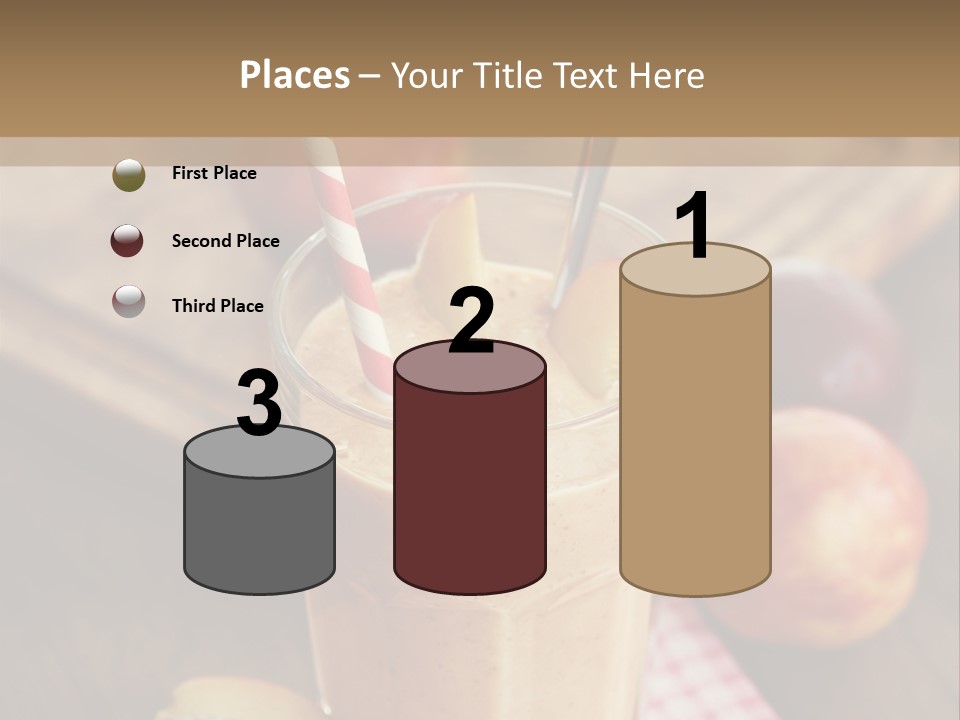 Nobody Drinking Straw Peach PowerPoint Template