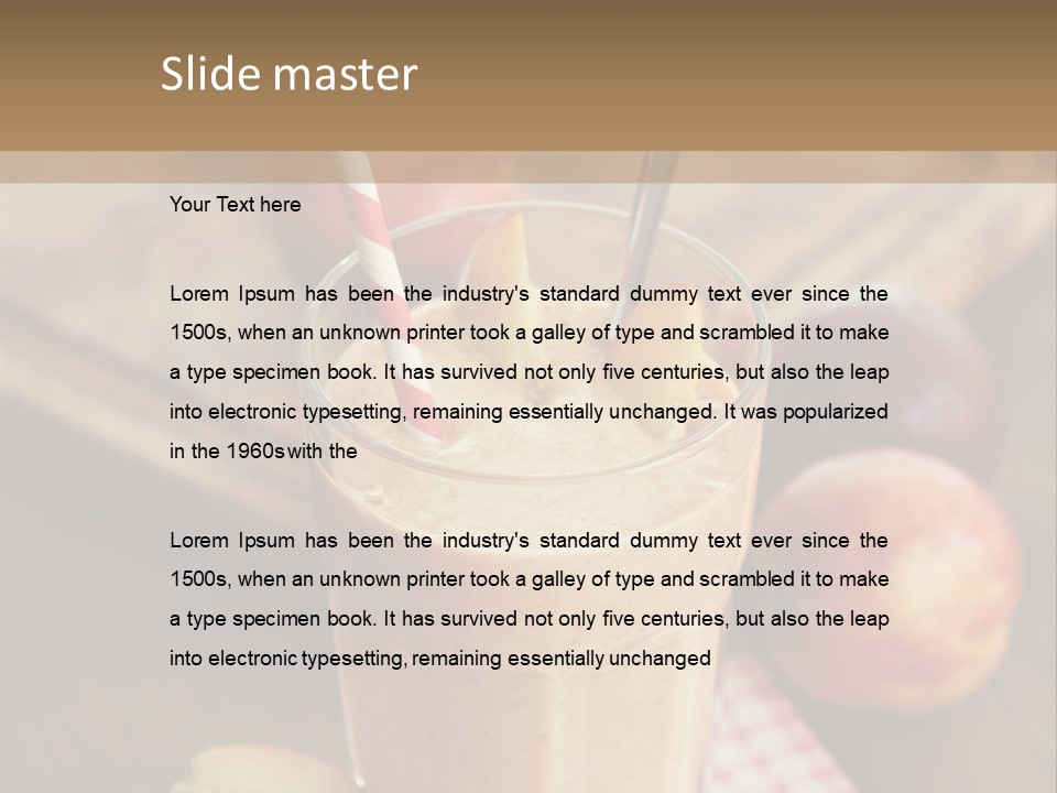 Nobody Drinking Straw Peach PowerPoint Template